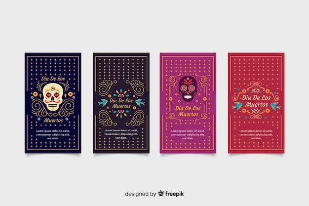 Social media verhalencollectie voor dia de los muertos