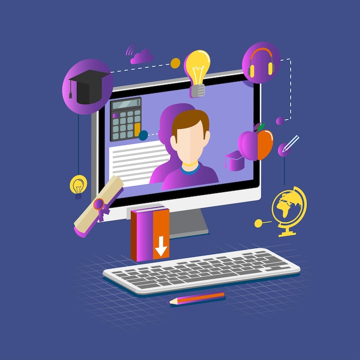 Vector social media views about data used in videos and posters on social media programs