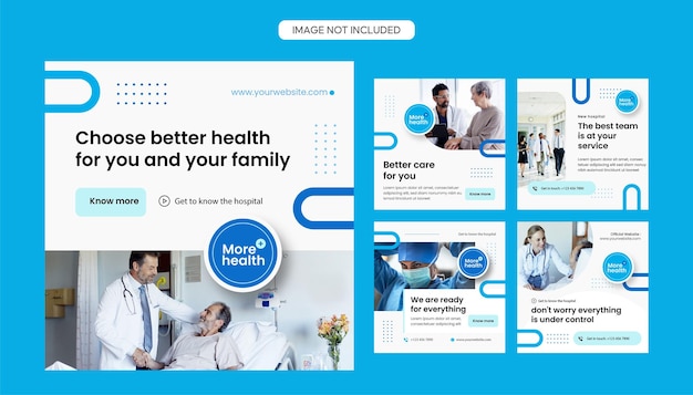 Vector social media vol 08 medicine hospital insurance company business template elegant simple