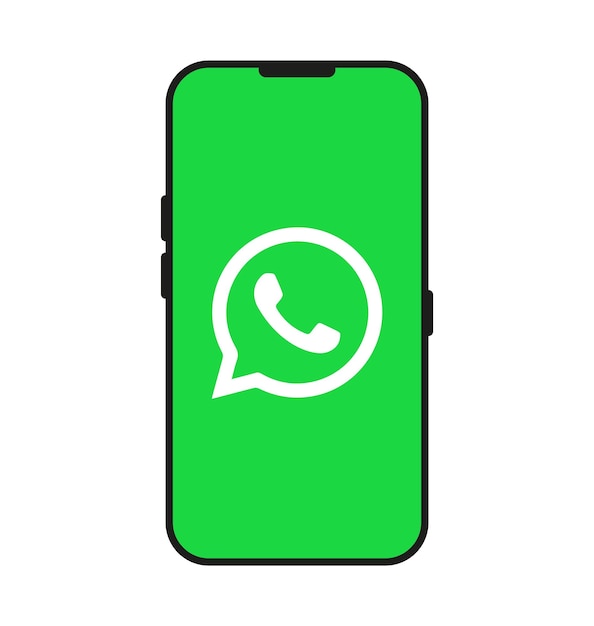 Social media whatsapp icon on the phone.Vector