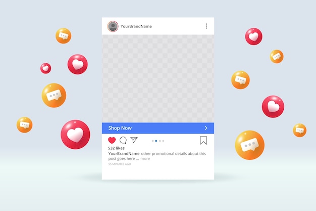 social media with photo frame