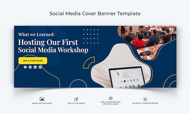 social media workshop facebook cover banner template