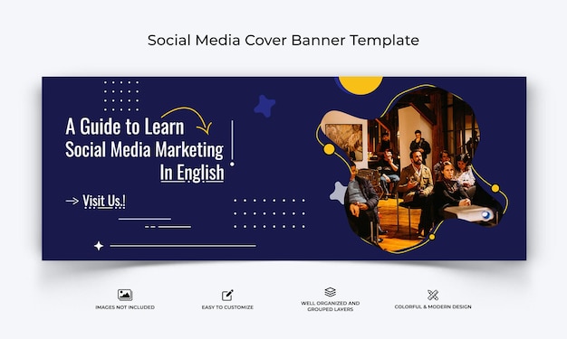 Social Media Workshop social media Facebook cover banner template Premium Vector