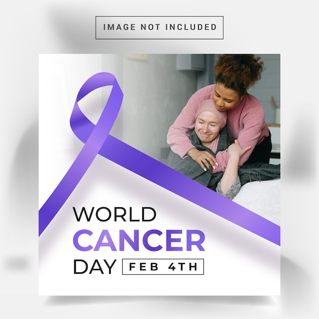 Social media world cancer day template