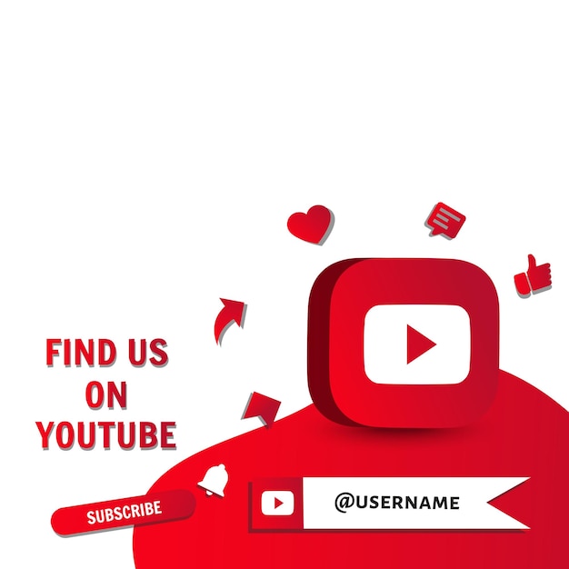 Vector social media youtube poster with icons around in vector illustration