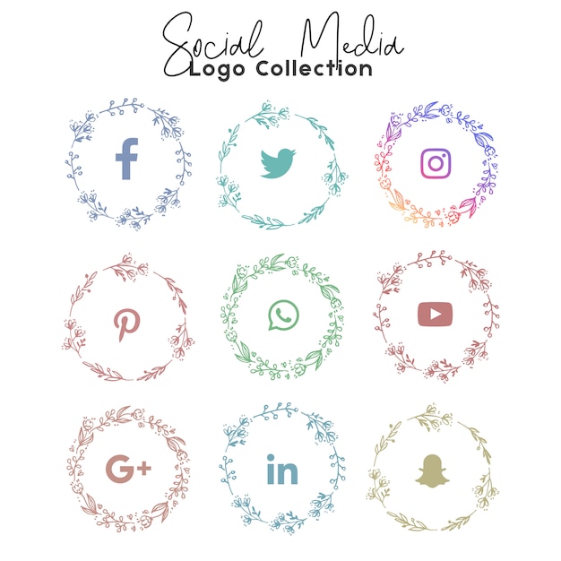 Social Media Zomerlogo en pictogramcollectie