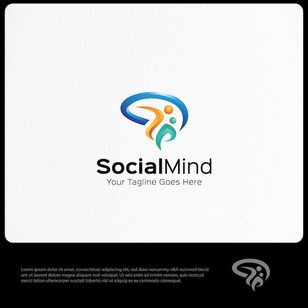 Шаблон логотипа social mind