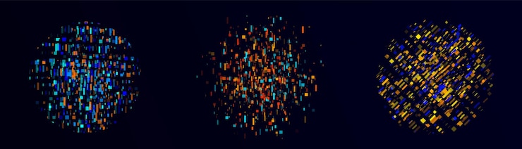 Vector social network concept with data scatter big data visual information background vector