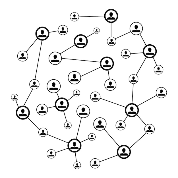 Social network connect Vector connection network internet
