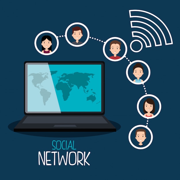 Vettore progettazione di social network