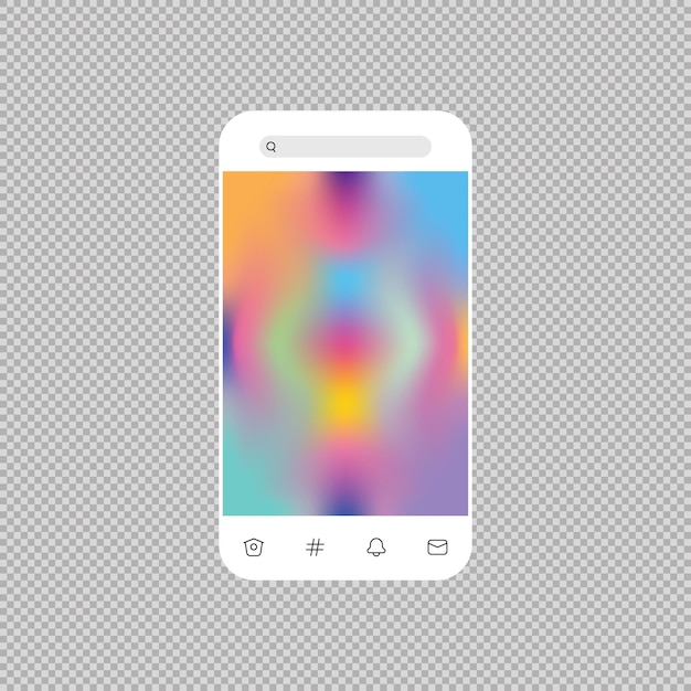 Vector social network interface social media design phone frame realistic vector illustration