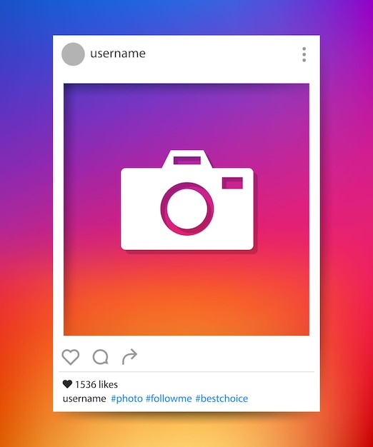 Вектор Рамка для фотографий в социальной сети. instagram. векторная иллюстрация