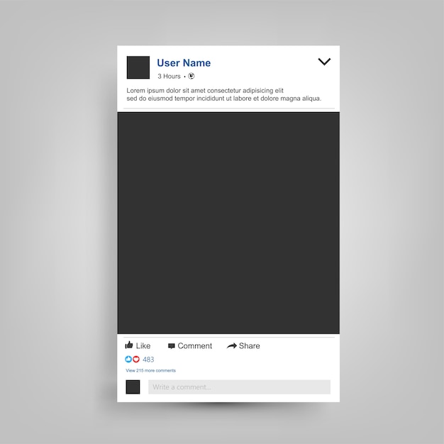 Vector social network posting frame isolated