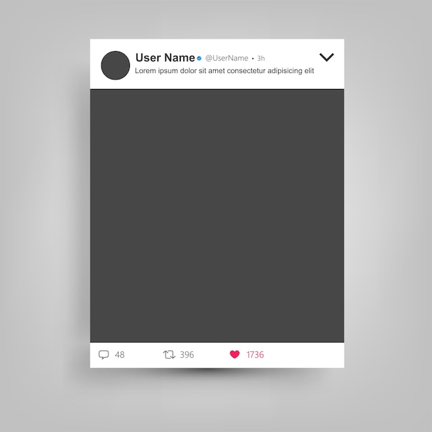 Social network Posting frame isolated 