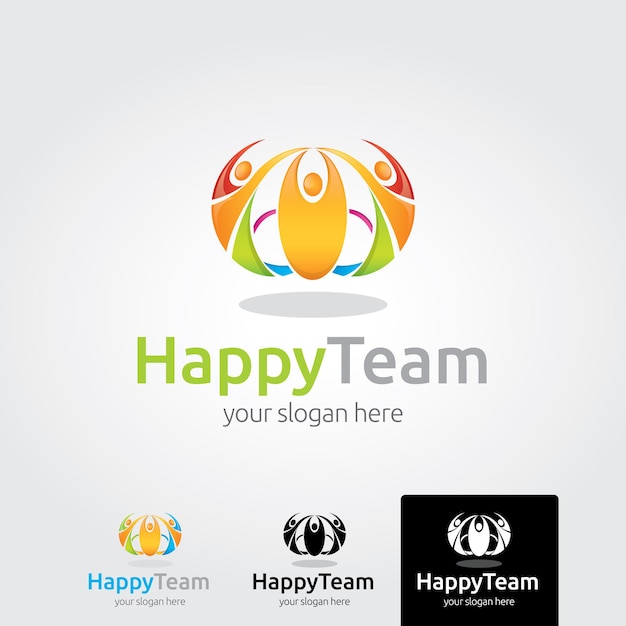 Social network team partners friends logo design