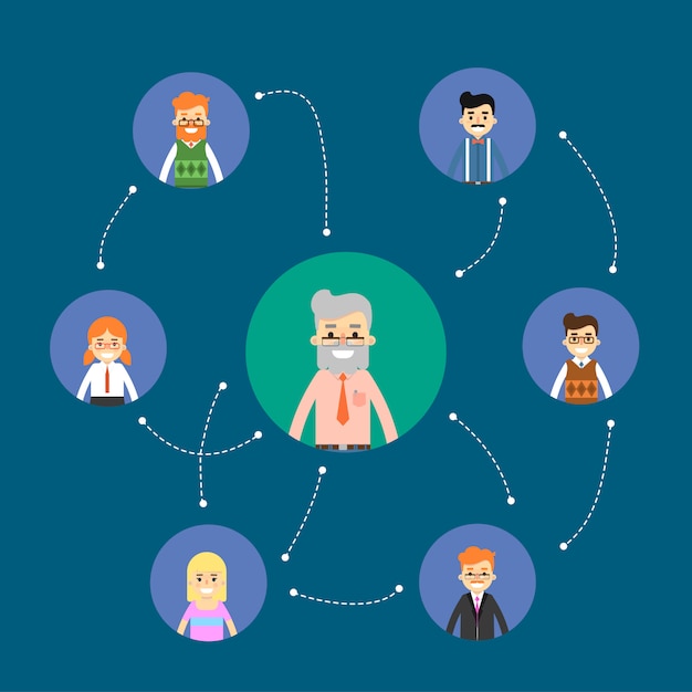Social network and teamwork illustration
