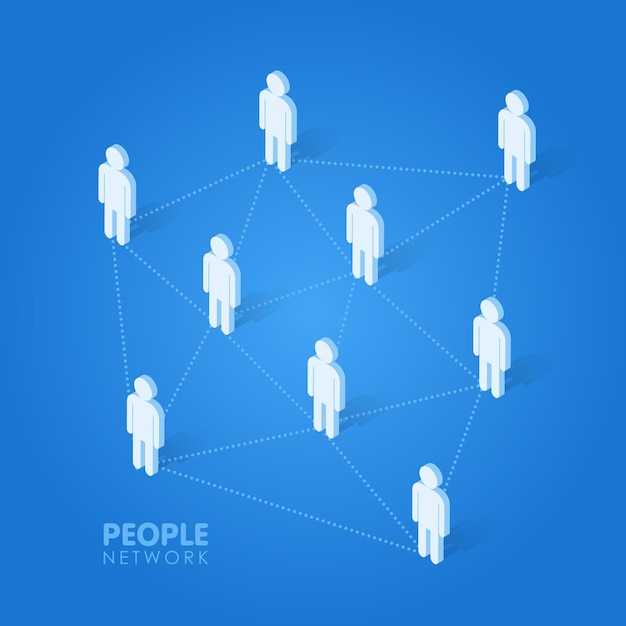 Vector social people network concept isometric vector illustration.