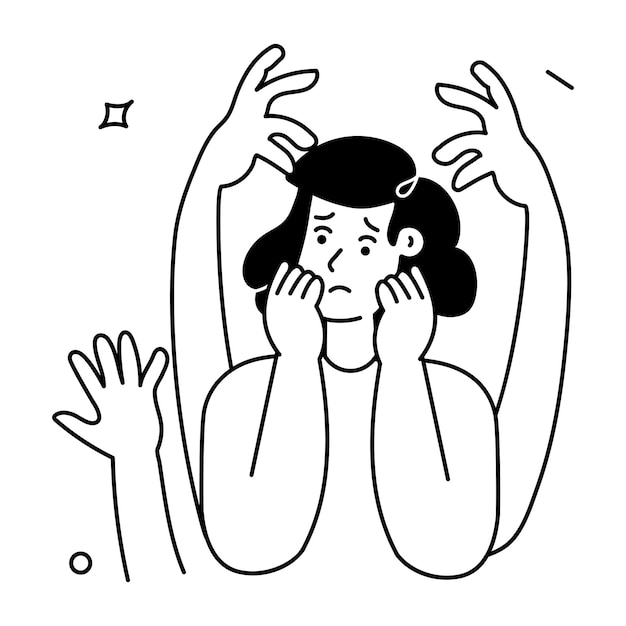 social phobia concept illustration in glyph style