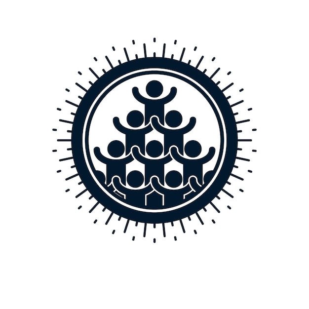 Social relations conceptual logo, unique vector symbol. social interaction, society and person.