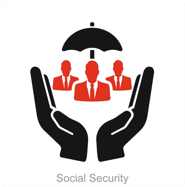 Vector social security and people icon concept