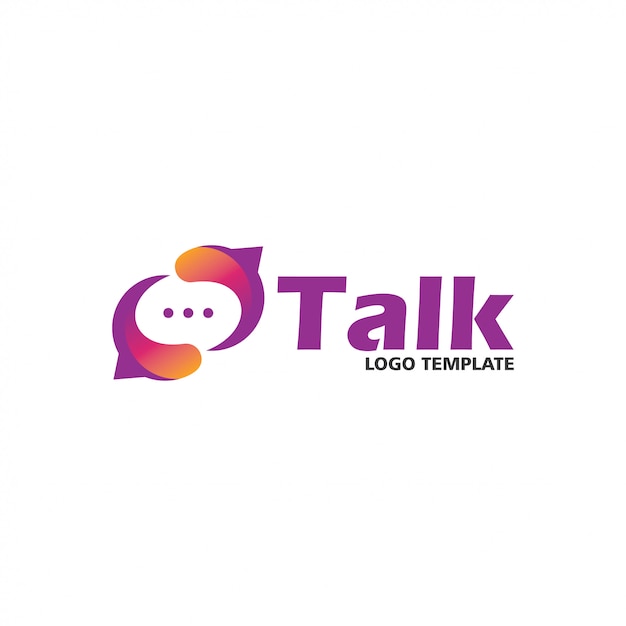 Vector social talk logo design template