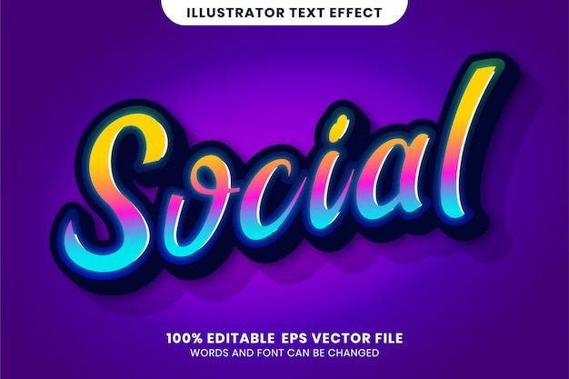 Vector social text effect