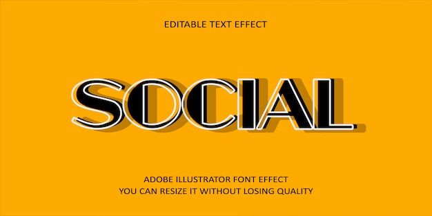 Social text font effect