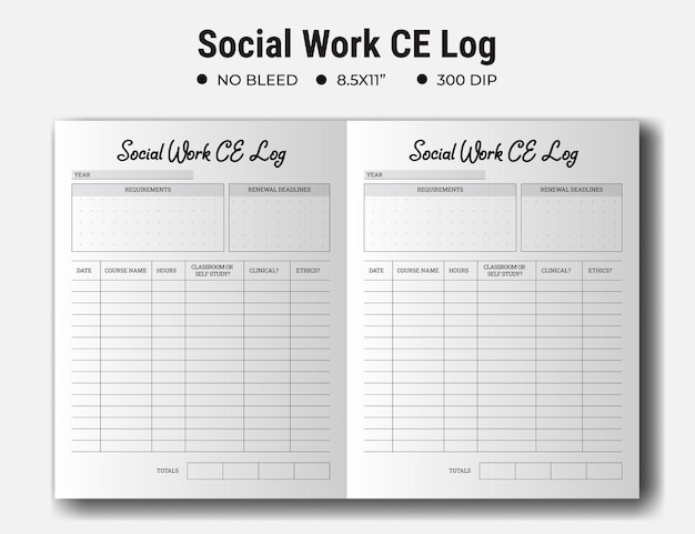 Vector social work continuing education log