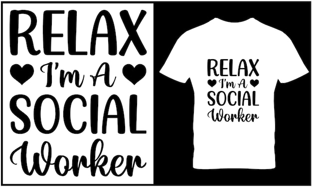 Social worker tshirt design vector