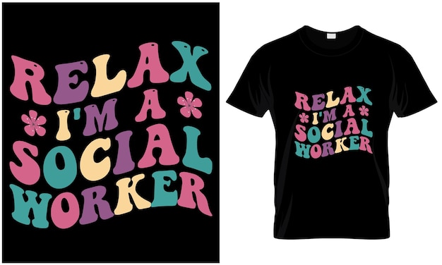 Social worker tshirt design vector