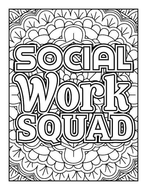 Social Workers quotes coloring page KDP interior