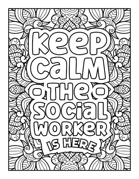 Social Workers quotes coloring page KDP interior