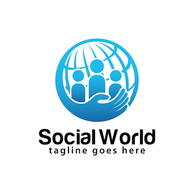 Vector social world logo design template