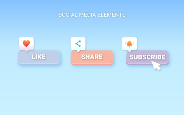 Vector sociale media-elementen