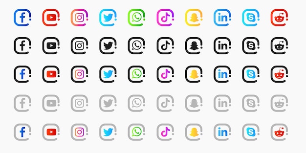 Sociale media iconen collectie