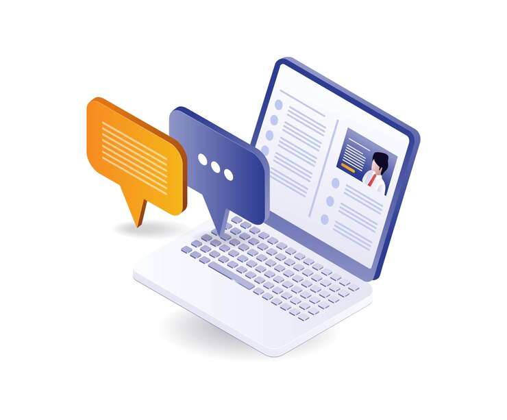 Vector sociale media marketing online conversatie