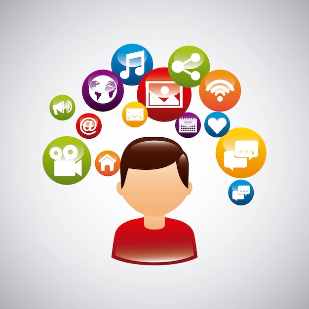 Vector sociale media marketing pictogram