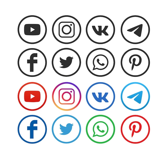 sociale media pictogrammen instellen