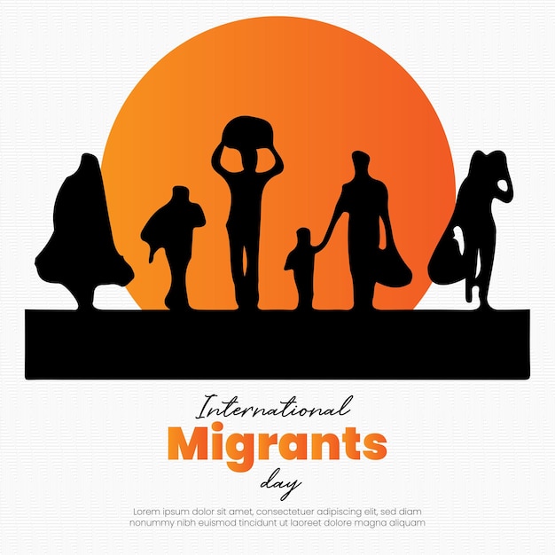 Sociale media sjabloon voor de Internationale Dag van de Migranten voor Instagram Post Feed