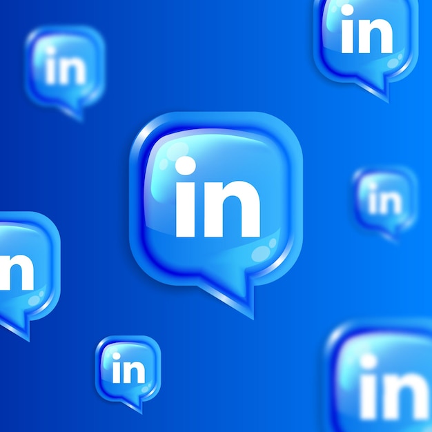 Sociale media zwevende LinkedIn-pictogrammen achtergrondbanner