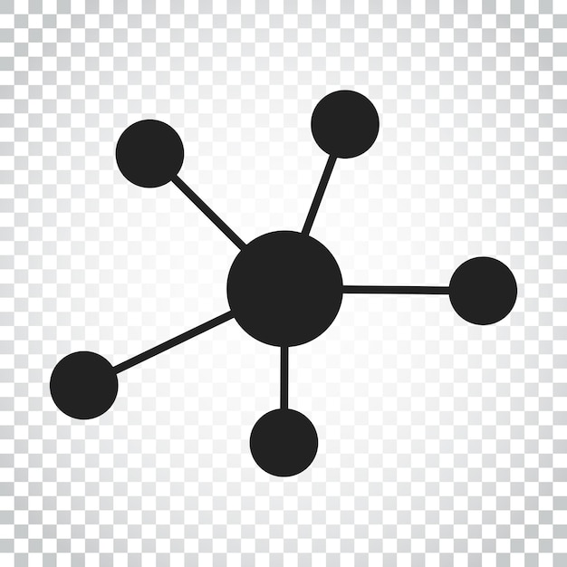 Sociale netwerk molecule dna icoon in platte stijl Vector illustratie Eenvoudige bedrijfsconcept pictogram