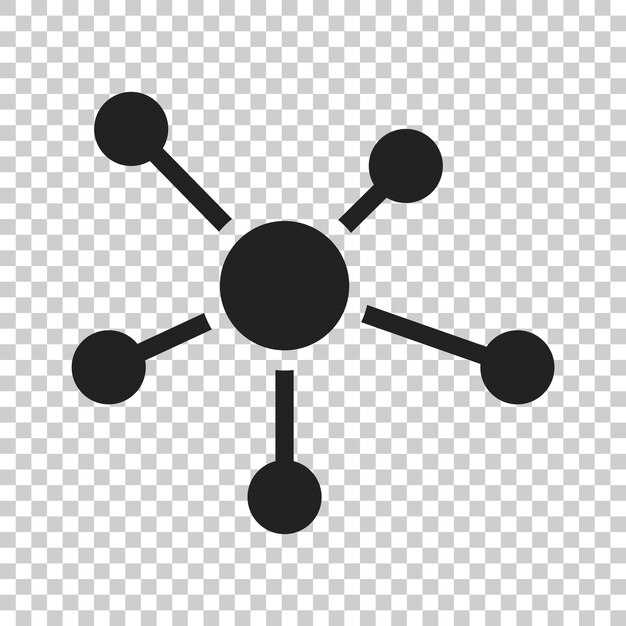 Sociale netwerk molecule dna icoon in platte stijl Vector illustratie