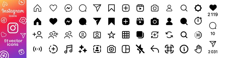 Sociale netwerkpictogrammen geïsoleerd op transparante achtergrond Realistische Instagram-interface op smartphone