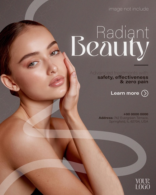 Socialemediapost over schoonheid voor reclameadvertenties