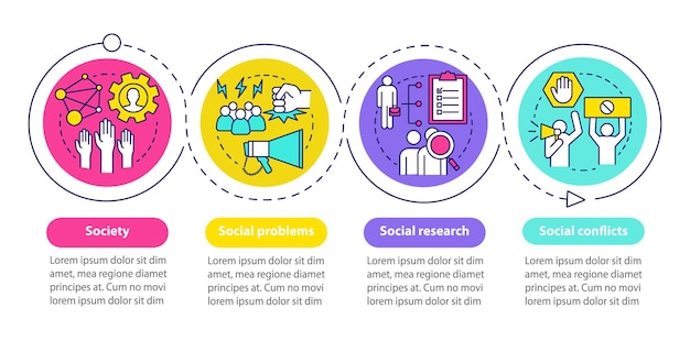 Sociologie vector infographic sjabloon