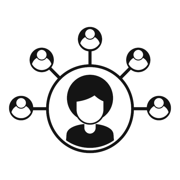 Иконка схемы человека социологии Простая иллюстрация векторной иконки схемы человека социологии для веб-дизайна, выделенной на белом фоне