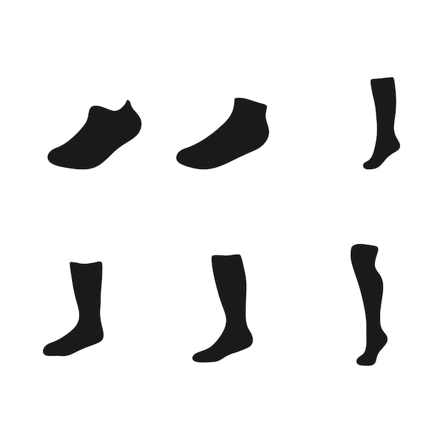 Sock silhouette icon set design vector illustration