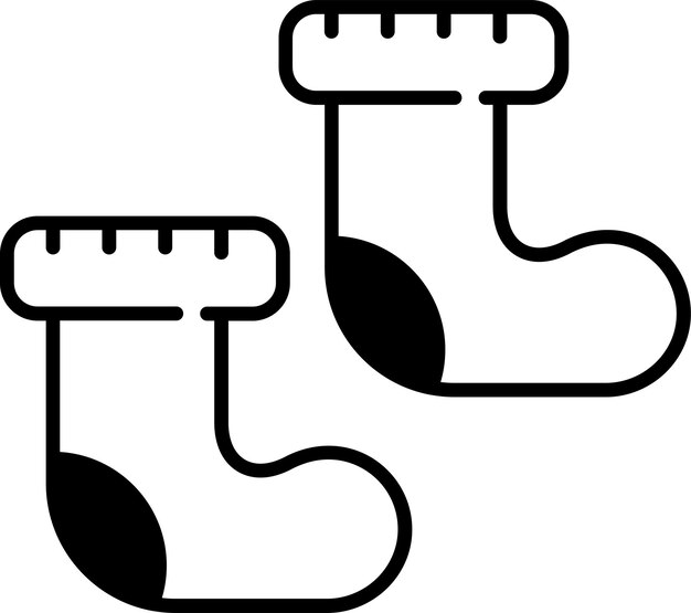 sock solid glyph vector illustration