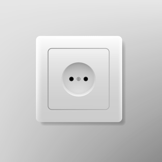 Socket isolated on white photorealistic vector illustration