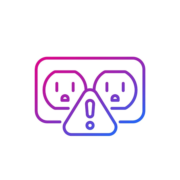 Socket warning line icon on white